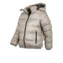 Solo Deportes Moda Campera De Abrigo Con Capucha Nylon Mujer Beige