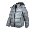 Solo Deportes Moda Campera De Abrigo Con Capucha Nylon Mujer Gris