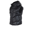 Solo Deportes Moda Chaleco De Abrigo Con Capucha Pu Vest Negro