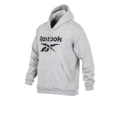 Reebok Moda Buzo Con Capucha Reebok Big Stacked Logo Gris