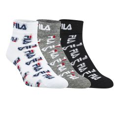 Medias Con Caña Pack X3 Fila Logomania Mujer Blanca