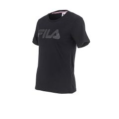 Fila Moda Remera Fila Basic Letter Mujer Negra