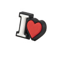 Crocs Moda Pin Crocs Jibbitz I Heart Rojo